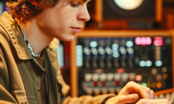 Music Producer at the Mixing Console Music Producer at the Mixing Console